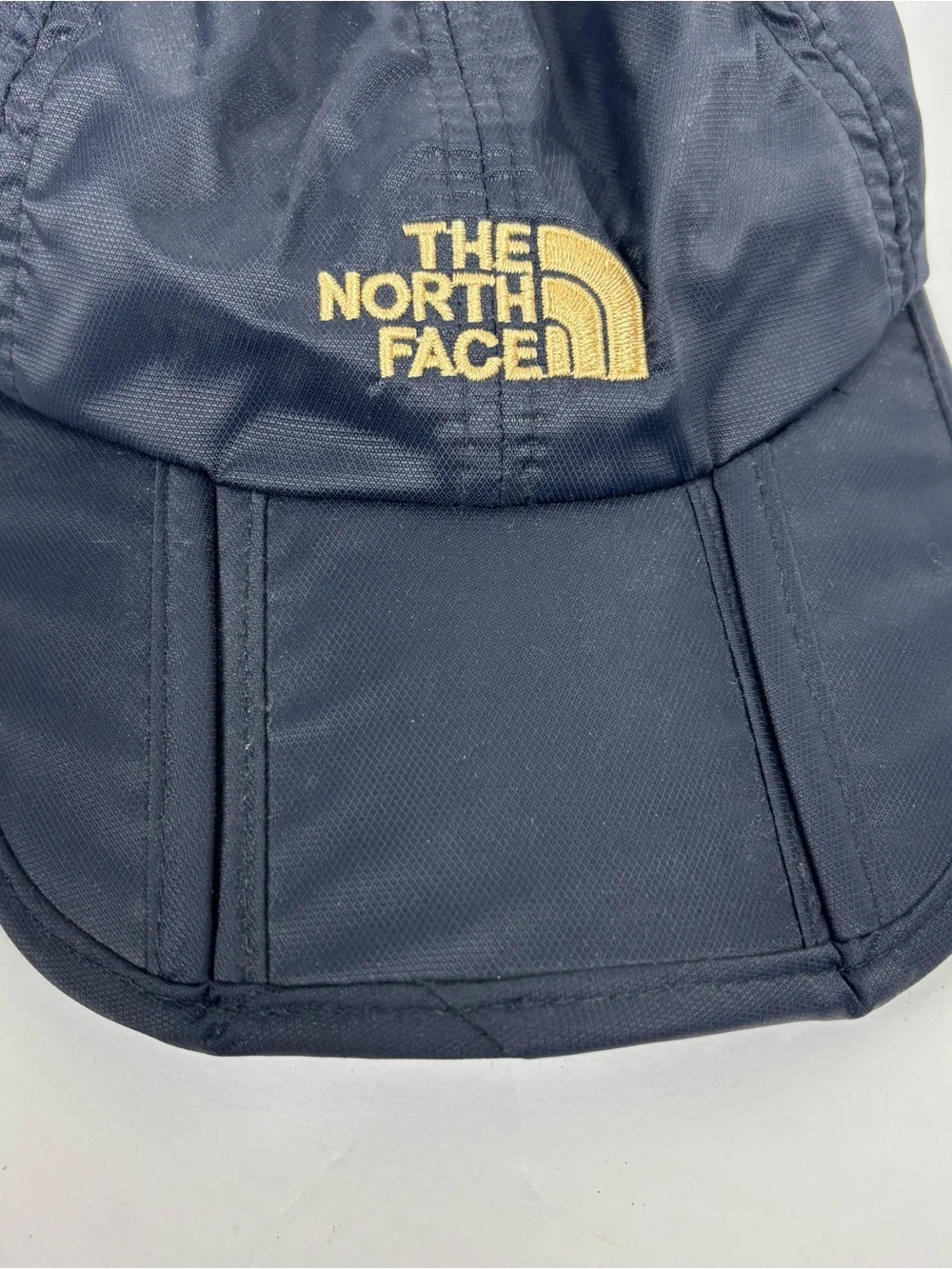 The North Face Strapback Hat Cap Folding Brim Packable Blue Logo Adjustable